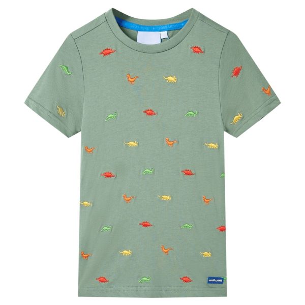 T-shirt de manga curta para criança caqui 128