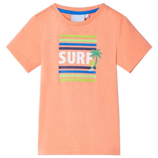 T-shirt para criança laranja-néon 92