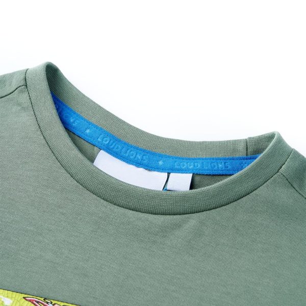 T-shirt de manga curta para criança caqui 128 - Image 3