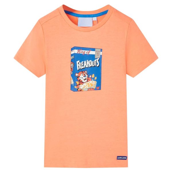 T-shirt de manga curta para criança laranja néon 104