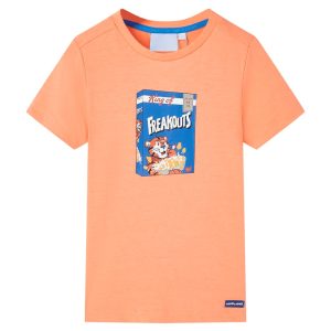 T-shirt de manga curta para criança laranja néon 116