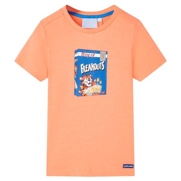 T-shirt de manga curta para criança laranja néon 116