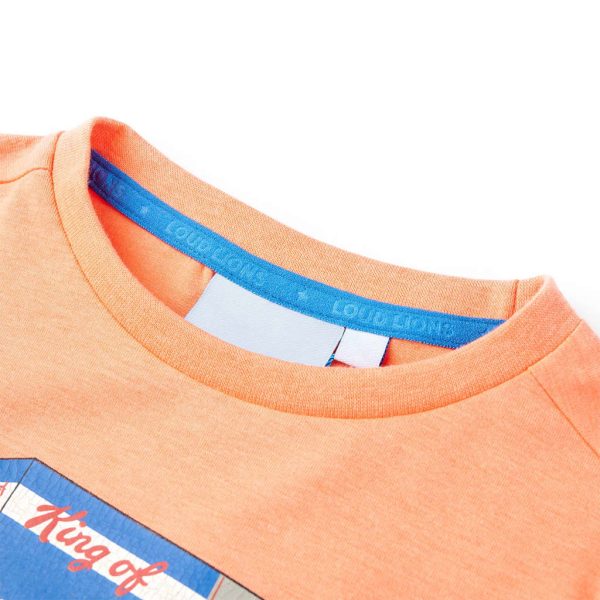 T-shirt de manga curta para criança laranja néon 116 - Image 3