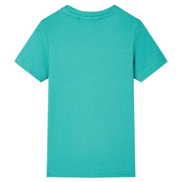 T-shirt infantil com mangas curtas menta-escuro 92 - Image 2