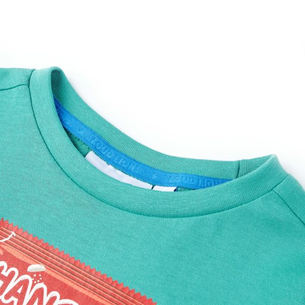 T-shirt infantil com mangas curtas menta-escuro 104 - Image 3