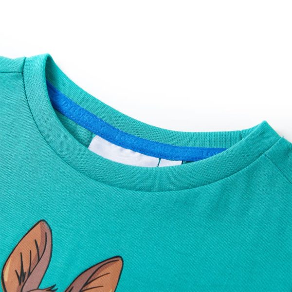 T-shirt infantil com mangas curtas menta-escuro 128 - Image 3
