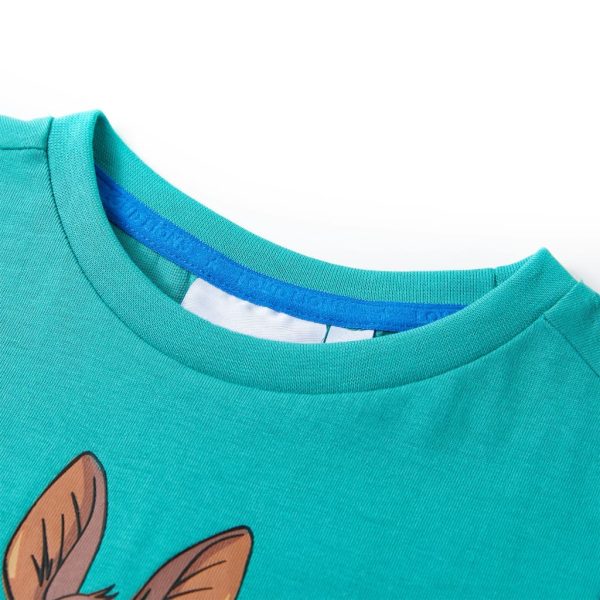 T-shirt infantil com mangas curtas menta-escuro 140 - Image 3