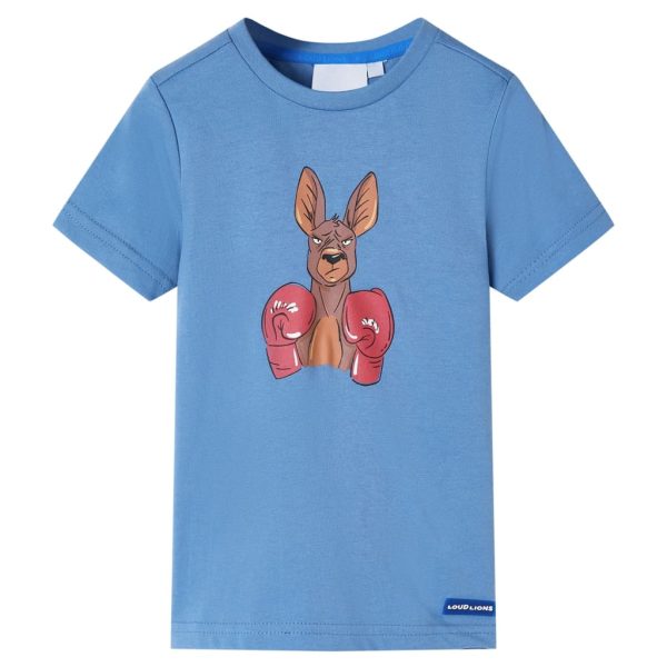T-shirt infantil com mangas curtas azul-médio 104