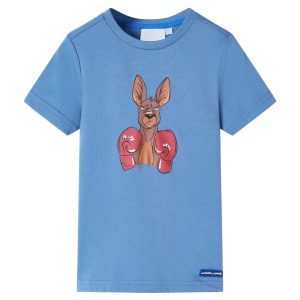 T-shirt infantil com mangas curtas azul-médio 116
