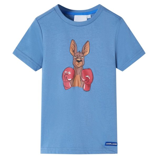 T-shirt infantil com mangas curtas azul-médio 116