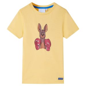 T-shirt infantil com mangas curtas amarelo 128