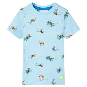 T-shirt para criança azul-claro mesclado 104