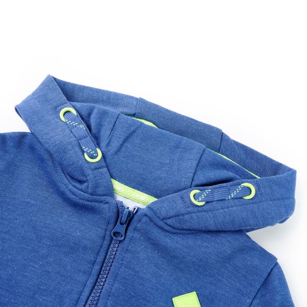 Sweatshirt para criança com capuz e fecho azul mesclado 92 - Image 3