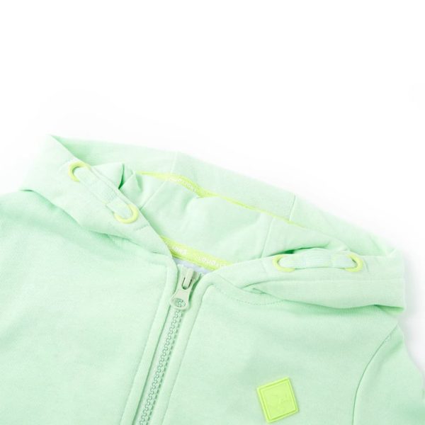 Sweatshirt para criança com capuz e fecho verde-brilhante 92 - Image 3