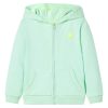 Sweatshirt para criança com capuz e fecho verde-brilhante 104