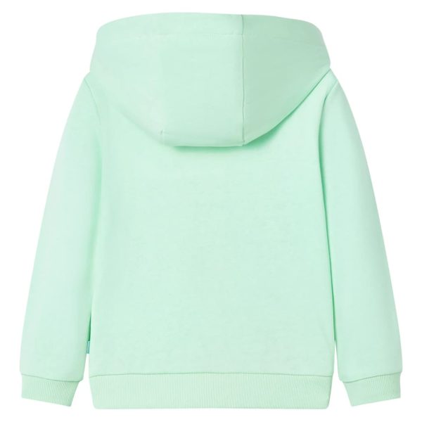 Sweatshirt para criança com capuz e fecho verde-brilhante 116 - Image 2