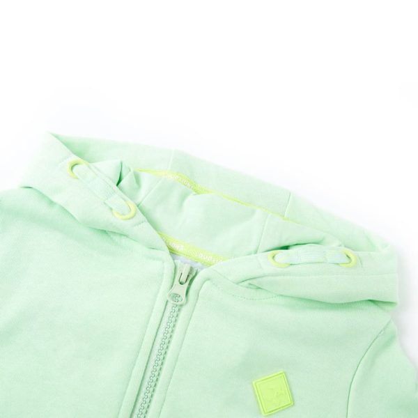 Sweatshirt para criança com capuz e fecho verde-brilhante 116 - Image 3