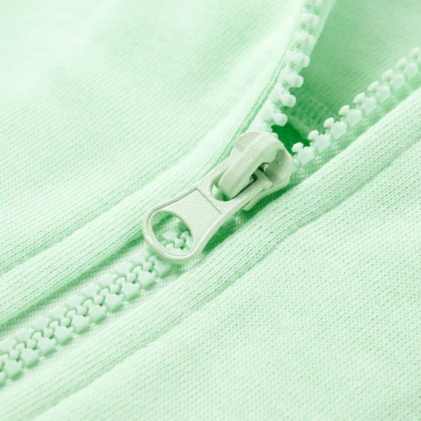 Sweatshirt para criança com capuz e fecho verde-brilhante 116 - Image 4