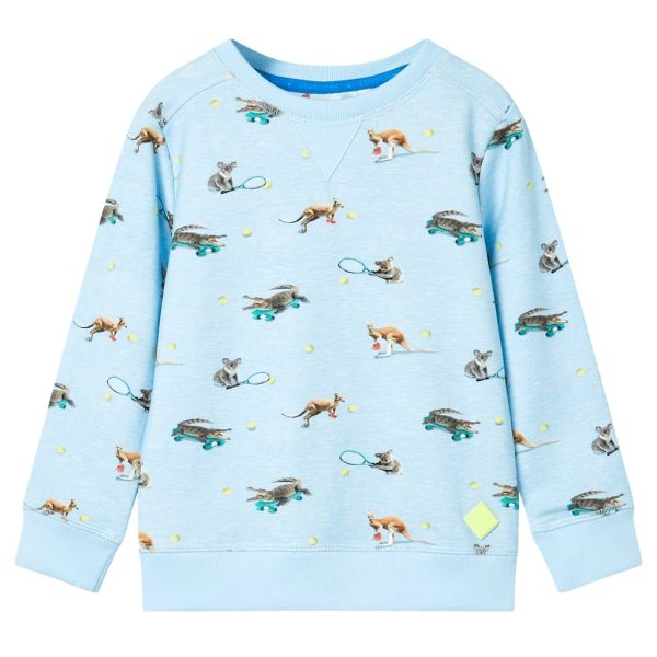 Sweatshirt para criança azul-claro mesclado 116