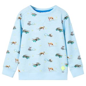Sweatshirt para criança azul-claro mesclado 140