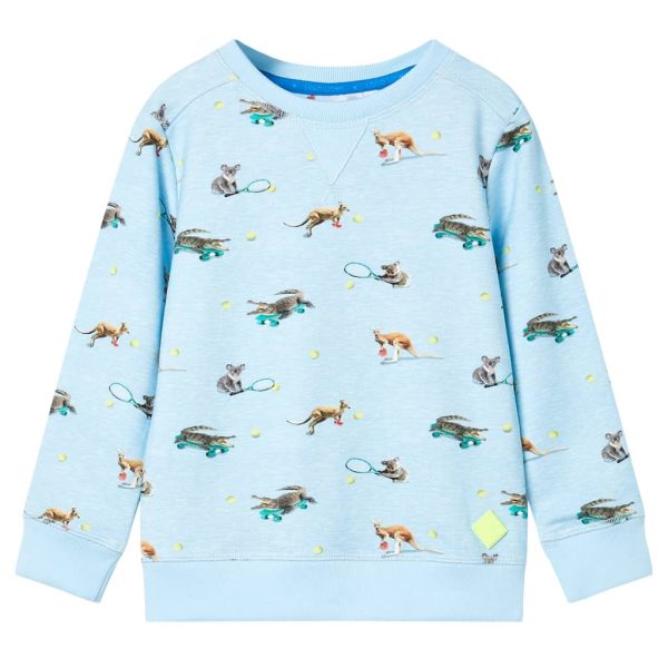 Sweatshirt para criança azul-claro mesclado 140