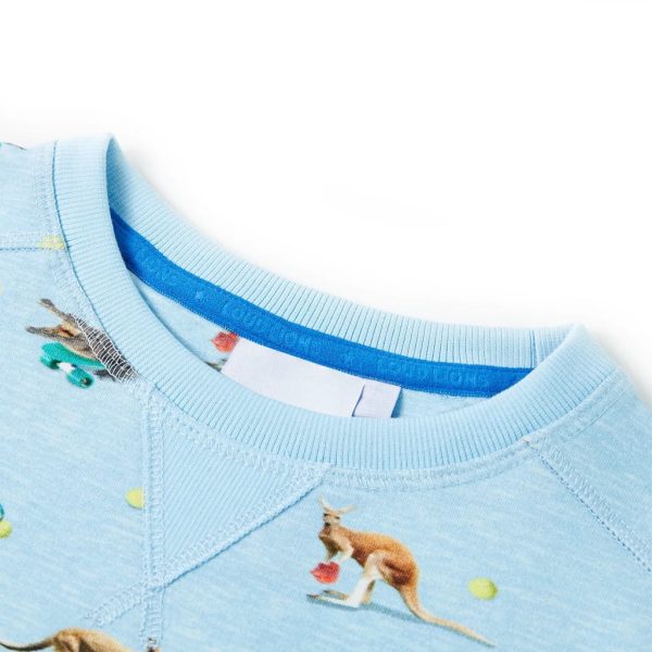 Sweatshirt para criança azul-claro mesclado 140 - Image 3