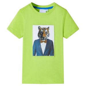 T-shirt de manga curta para criança cor lima 116