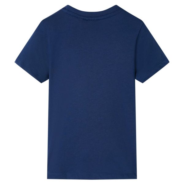 T-shirt para criança com mangas curtas azul-escuro 104 - Image 2