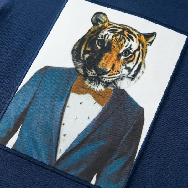 T-shirt para criança com mangas curtas azul-escuro 104 - Image 4
