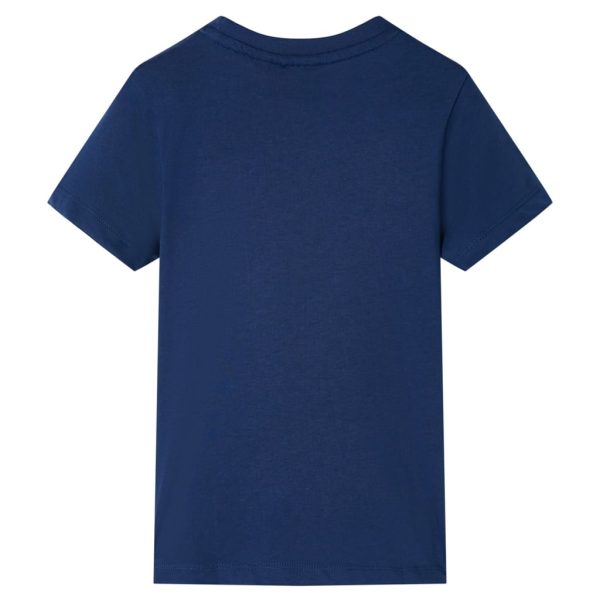 T-shirt de manga curta para criança azul-escuro 128 - Image 2