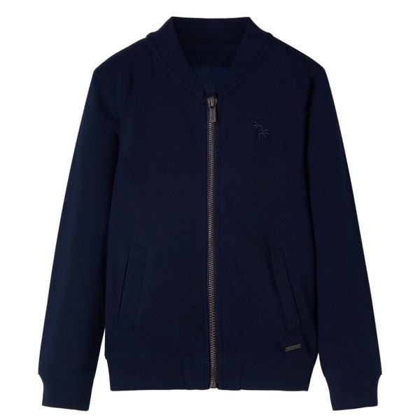 Sweatshirt para criança com fecho azul-marinho 140