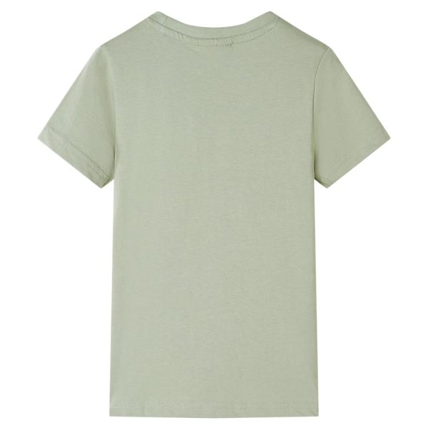 T-shirt de manga curta para criança caqui-claro 116 - Image 2