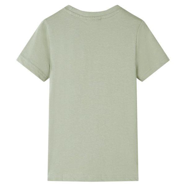 T-shirt de manga curta para criança caqui-claro 128 - Image 2