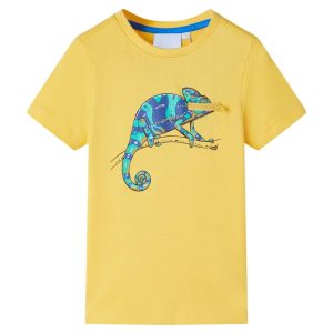 T-shirt de manga curta para criança ocre-claro 128