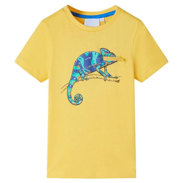 T-shirt de manga curta para criança ocre-claro 128