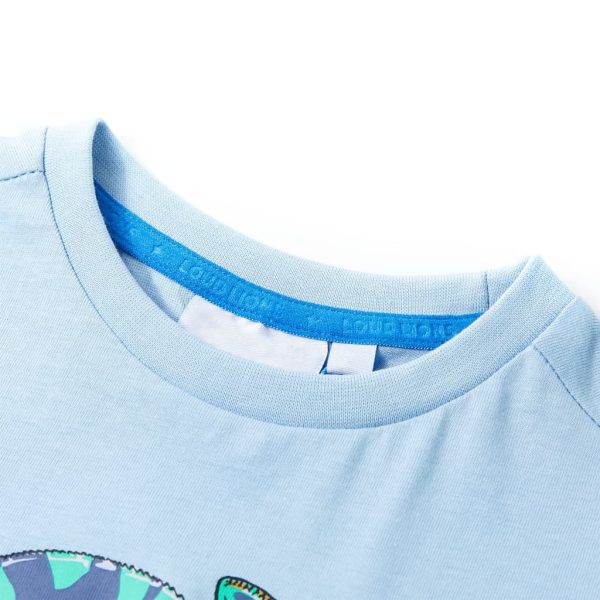 T-shirt de manga curta para criança azul-claro 92 - Image 3