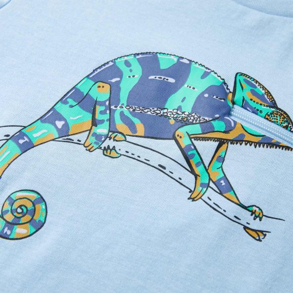 T-shirt de manga curta para criança azul-claro 104 - Image 4