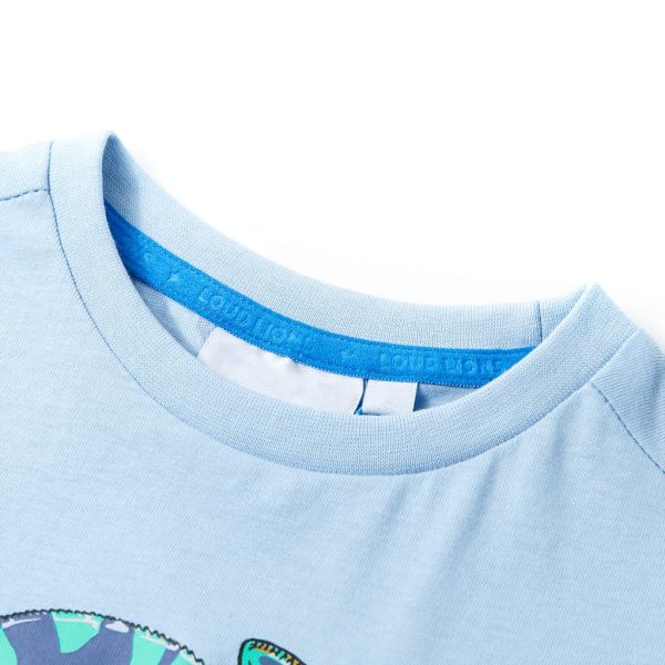 T-shirt de manga curta para criança azul-claro 116 - Image 3