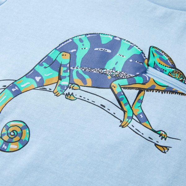 T-shirt de manga curta para criança azul-claro 116 - Image 4