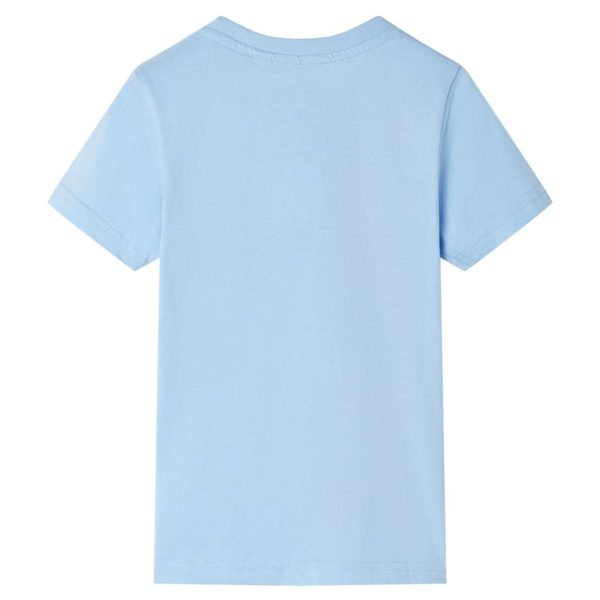 T-shirt de manga curta para criança azul-claro 128 - Image 2