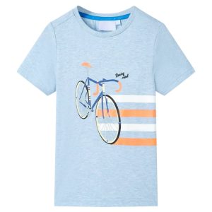 T-shirt para criança azul-suave mesclado 92