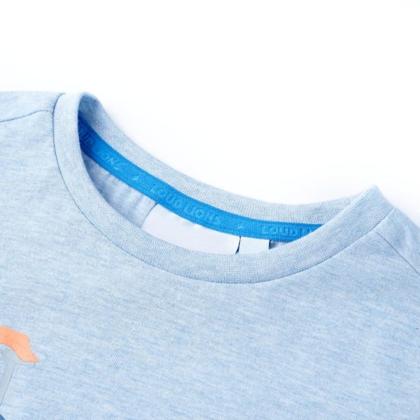 T-shirt para criança azul-suave mesclado 128 - Image 3