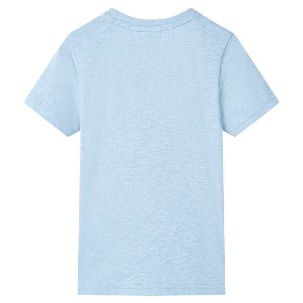 T-shirt para criança azul-suave mesclado 140 - Image 2