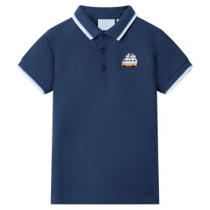 Polo para criança azul-escuro 128