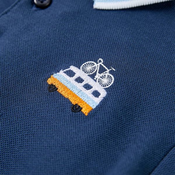 Polo para criança azul-escuro 128 - Image 4