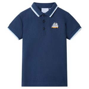 Polo para criança azul-escuro 140