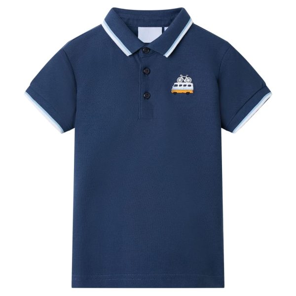 Polo para criança azul-escuro 140