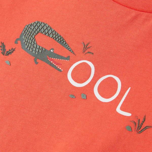 T-shirt manga curta para criança vermelho-claro 92 - Image 4