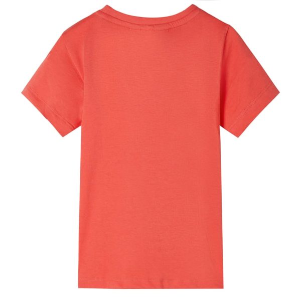 T-shirt manga curta para criança vermelho-claro 104 - Image 2