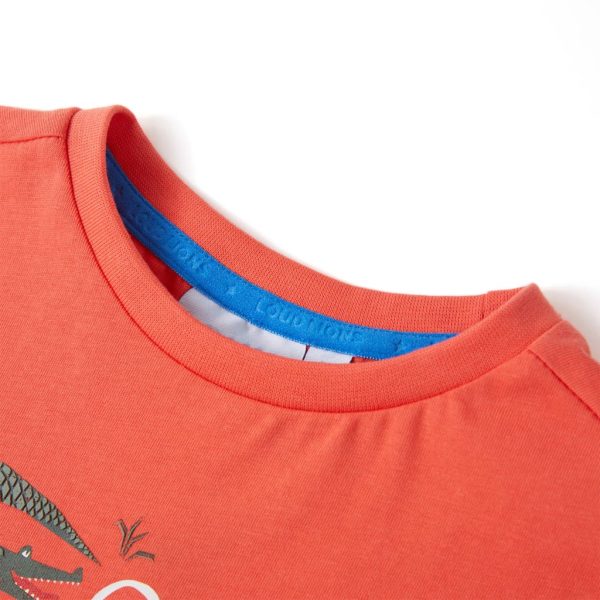 T-shirt manga curta para criança vermelho-claro 104 - Image 3